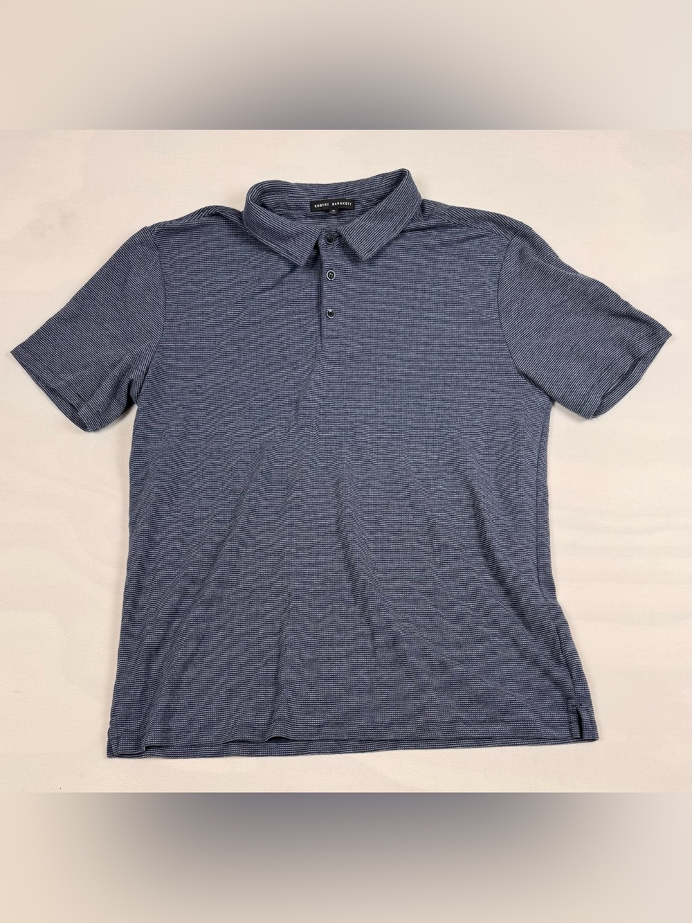 Robert Barakett Short Sleeve Polo Blue Stripe Men’s XL